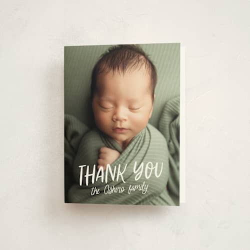 This is a cloud baby thank you cards with standard by Lea Delaveris called all write printing on strathmore in standard