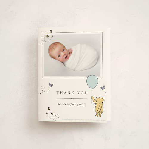 This is a cloud baby thank you cards with standard by Heather Schertzer called disney sweetest adventure printing on strathmore in standard