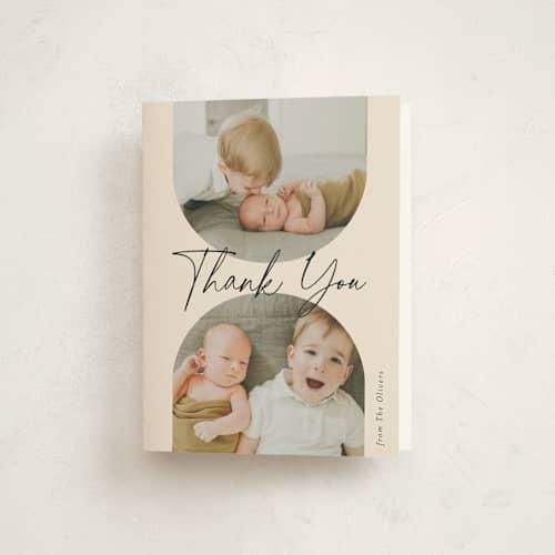 This is a ink baby thank you cards with standard by Carolyn MacLaren called pals printing on strathmore in standard