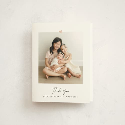 This is a camellia baby thank you cards with standard by Blustery August called camellia printing on strathmore in standard