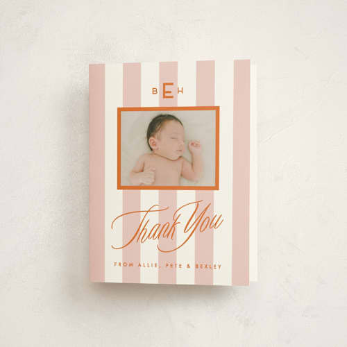 This is a sorbet baby thank you cards with standard by Susan Zinader called bexley printing on strathmore in standard