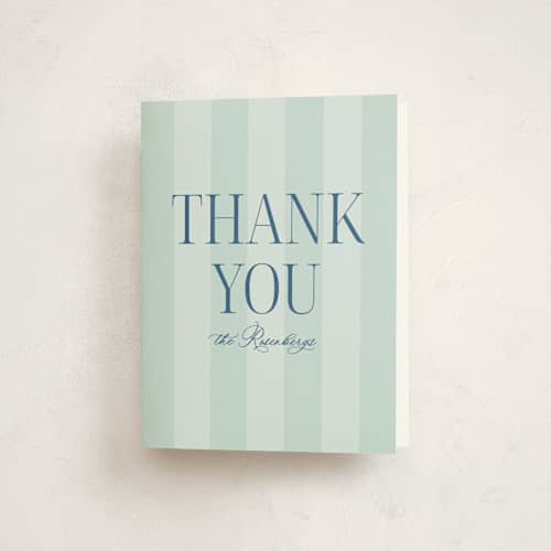 This is a seagrass baby thank you cards with standard by Claudia Orengo called simple happiness printing on strathmore in standard