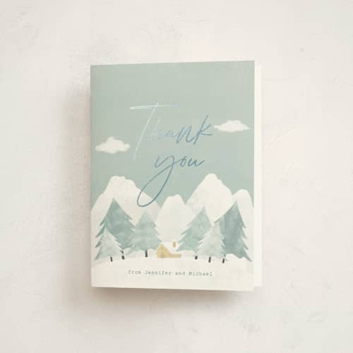 This is a frost thank you cards with foil pressed by Adelyn T. called calm winter printing on strathmore in standard