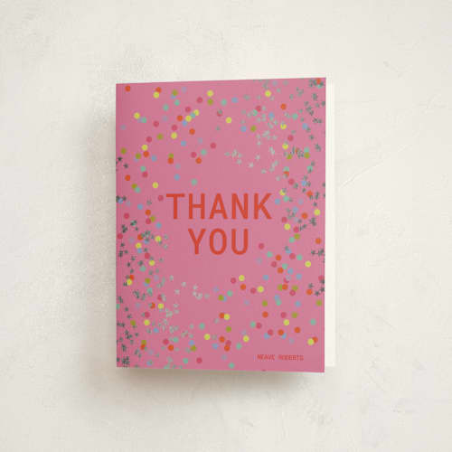 This is a strawberry thank you cards with foil pressed by Inkblot Design called extra special printing on strathmore in standard