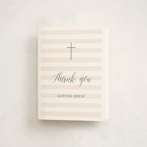 This is a blush kids thank you cards with standard by Lauren Chism called sleek printing on strathmore in standard