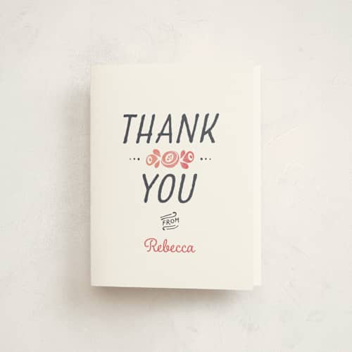 This is a blush kids thank you cards with standard by Kimberly Morgan called baptism wreath printing on strathmore in standard