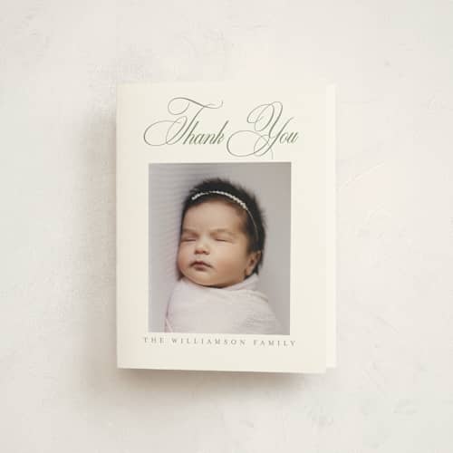 This is a garden kids thank you cards with standard by Kelly Schmidt called chic script printing on strathmore in standard