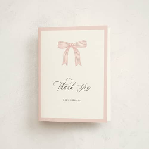 This is a blush kids thank you cards with standard by Paper Raven Co. called dainty garden printing on strathmore in standard