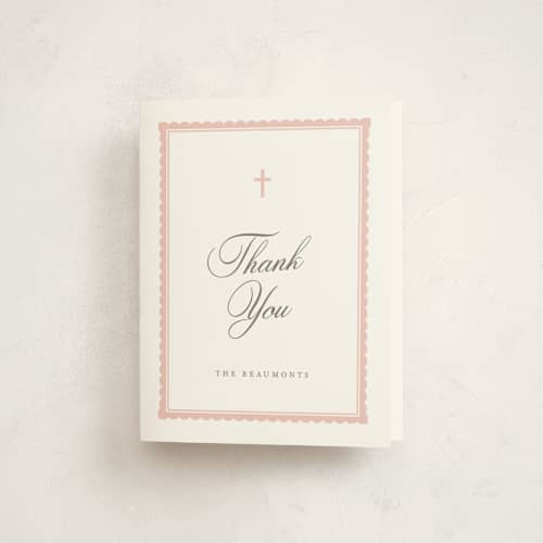 This is a rosebud kids thank you cards with standard by Olivia Raufman called frame and verse printing on strathmore in standard
