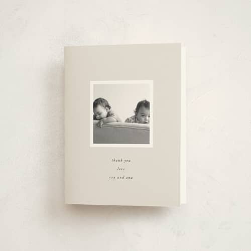 This is a cement kids thank you cards with standard by Lori Wemple called modern verse printing on strathmore in standard