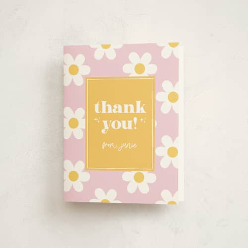 This is a daisy kids thank you cards with standard by Little Print Design called daisys printing on strathmore in standard