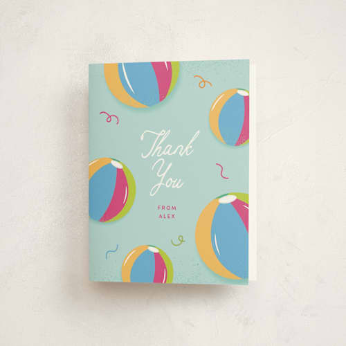 This is a fruit punch kids thank you cards with standard by Sarah Hawkins Designs called make a splash! printing on strathmore in standard