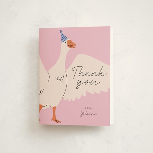 This is a orchid kids thank you cards with standard by Britt called two silly printing on strathmore in standard