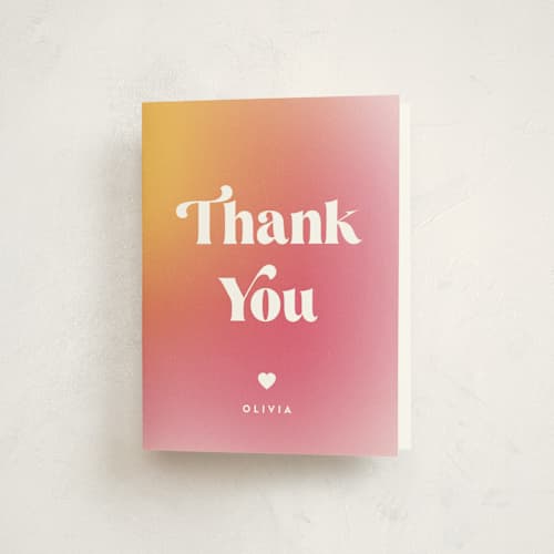 This is a coral kids thank you cards with standard by Nazia Hyder called tie dye party printing on strathmore in standard