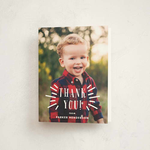 This is a frosting kids thank you cards with standard by Oma N. Ramkhelawan called shout out printing on strathmore in standard