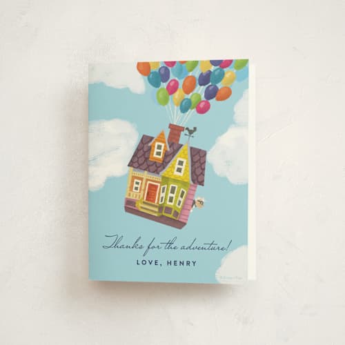 This is a sky kids thank you cards with standard by Brooke Chandler called disney and pixar's adventure is out there! printing on strathmore in standard