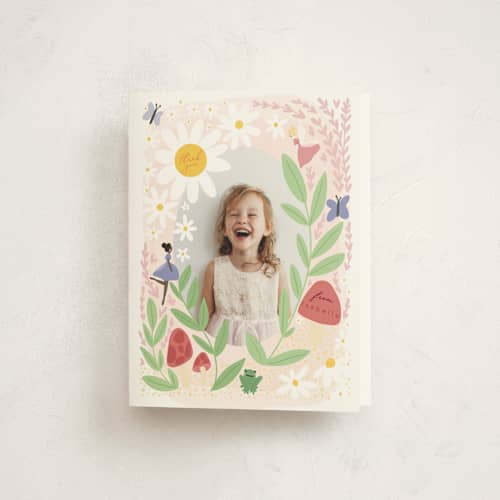 This is a rose kids thank you cards with standard by Hudson meet Rose called fairies printing on strathmore in standard