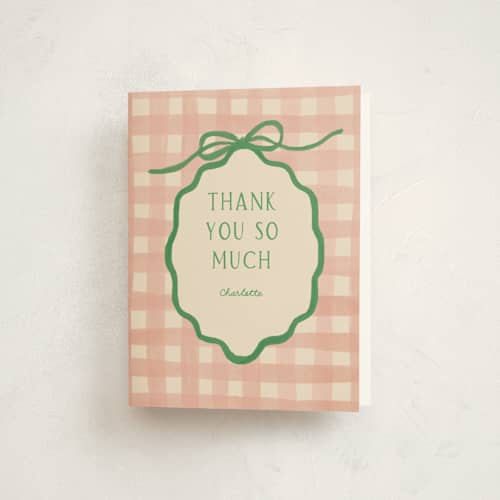 This is a strawberry match kids thank you cards with standard by Vera Lim called lemonade printing on strathmore in standard