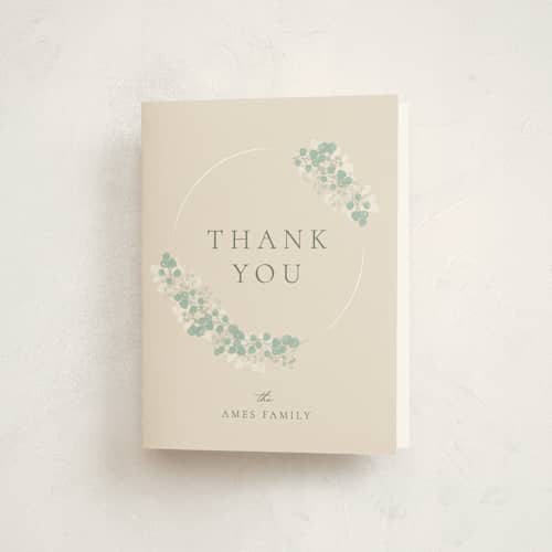 This is a sand kids thank you cards with standard by Robert and Stella called classic communion wreath printing on strathmore in standard