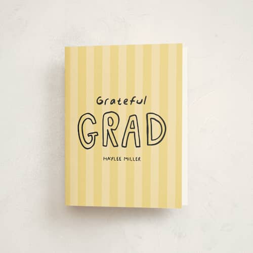 This is a butter graduation thank you cards with standard by Inkblot Design called outlined printing on strathmore in standard