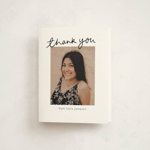 This is a noir graduation thank you cards with standard by Abbigail Lim called tassel turned, diploma earned printing on strathmore in standard