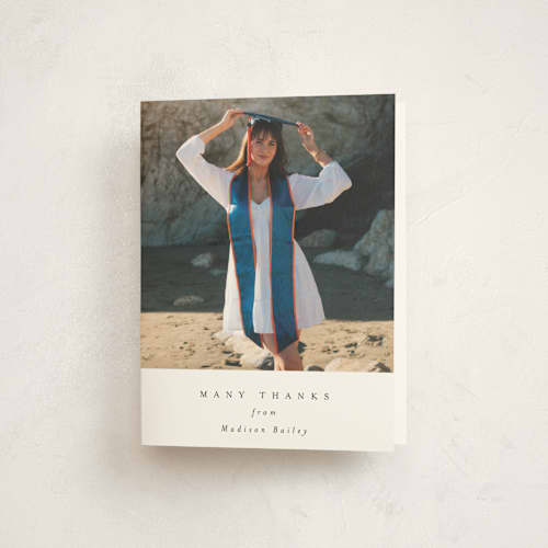 This is a snow graduation thank you cards with standard by Emily Sabol Goss called graduate gallery printing on strathmore in standard