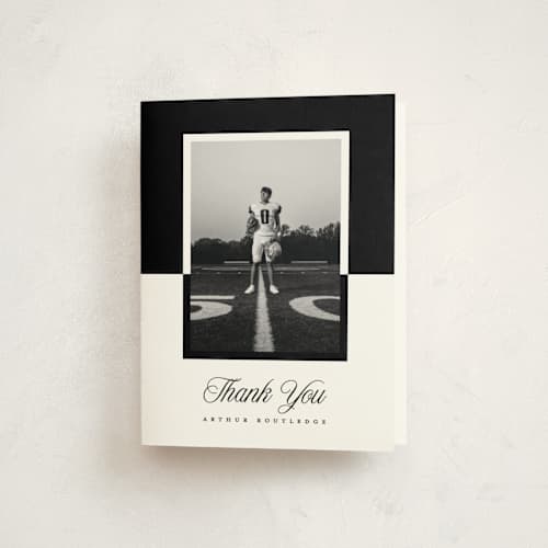 This is a nero graduation thank you cards with standard by Pati Cascino called silo printing on strathmore in standard