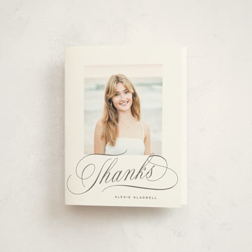 This is a cloud graduation thank you cards with standard by Hooray Creative called ebb and flow printing on strathmore in standard