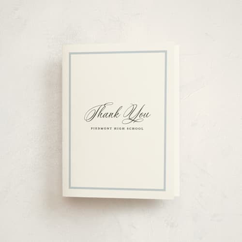 This is a hydrangea graduation thank you cards with standard by Carolyn MacLaren called dotted classic printing on strathmore in standard