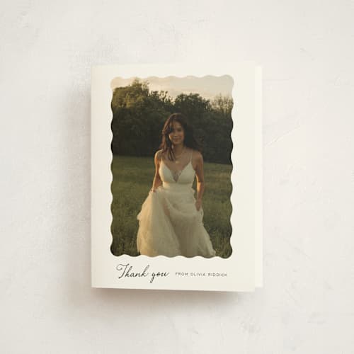 This is a charcoal graduation thank you cards with standard by Sara Hicks Malone called r e f l e c t i o n printing on strathmore in standard