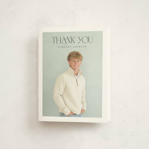 This is a charcoal graduation thank you cards with standard by Nicole Walsh called class printing on strathmore in standard