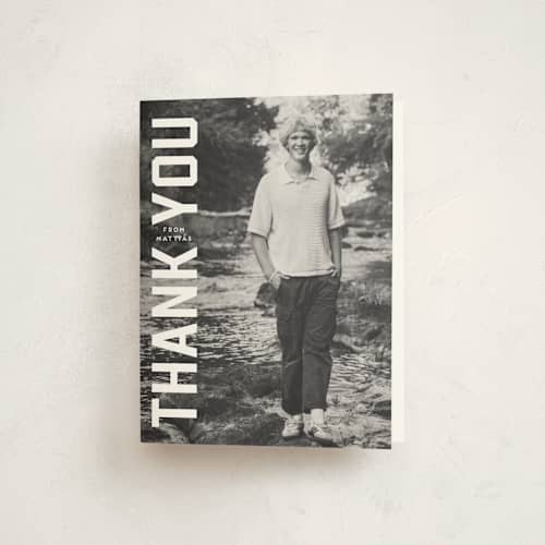 This is a alabaster graduation thank you cards with standard by Erica Krystek called upward printing on strathmore in standard