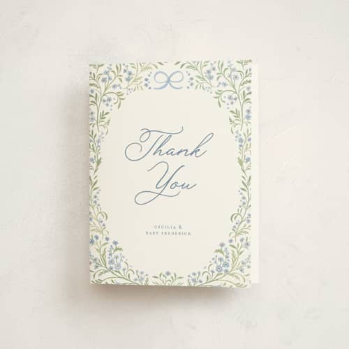 This is a sky baby shower thank you cards with standard by Paper Raven Co. called darling printing on strathmore in standard