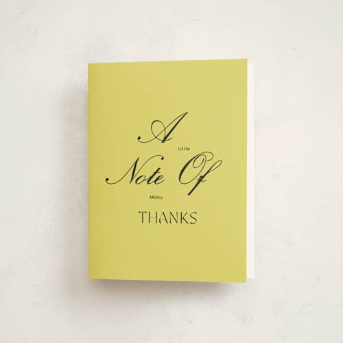 This is a wasabi baby shower thank you cards with standard by Rachel Cassel called georgia printing on strathmore in standard