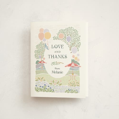 This is a watermelon baby shower thank you cards with standard by Paper Sun Studio called patio party printing on strathmore in standard