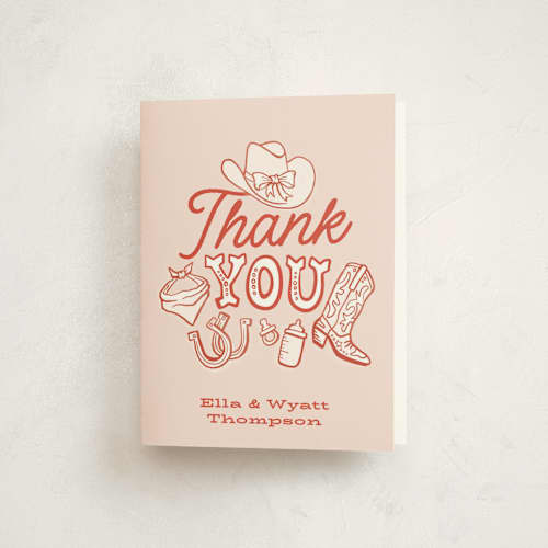 This is a cherry pie baby shower thank you cards with standard by Jessie Steury called cute country bbq printing on strathmore in standard