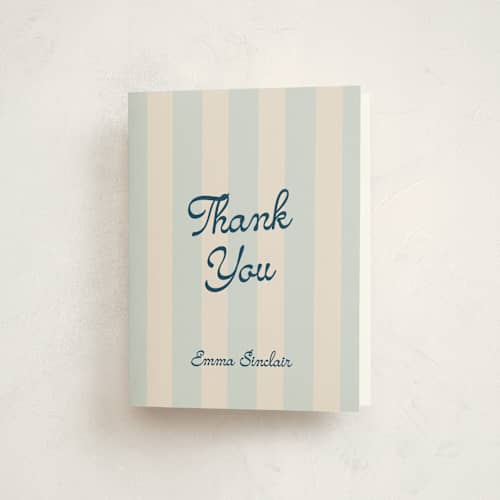 This is a marina baby shower thank you cards with standard by Olivia Raufman called mariniere printing on strathmore in standard