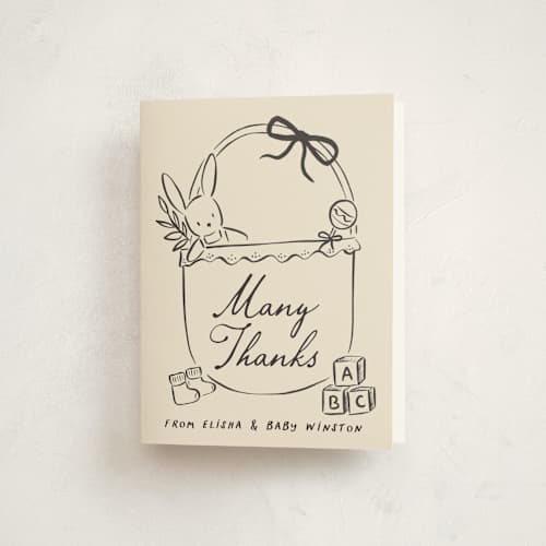 This is a bamboo baby shower thank you cards with standard by chocomocacino called bungeoppang printing on strathmore in standard