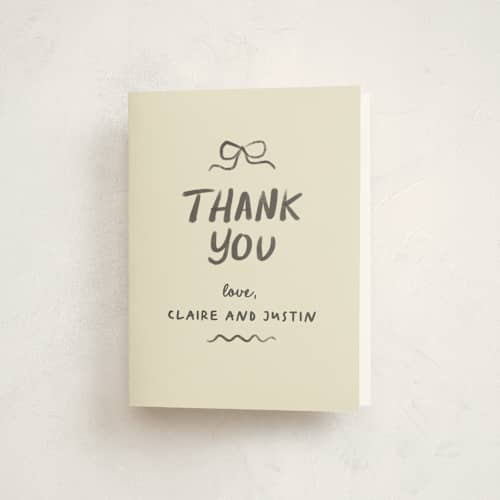 This is a beetle baby shower thank you cards with standard by Creo Study called nesting era printing on strathmore in standard