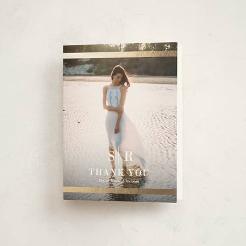 This is a powder bar mitzvah bat mitzvah invitations with foil pressed by Stacey Meacham called classic monogram printing on strathmore in standard