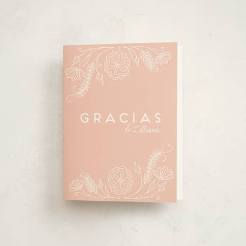 This is a rose kids thank you cards with standard by Kristin Sosa called vintage quinceanera printing on strathmore in standard