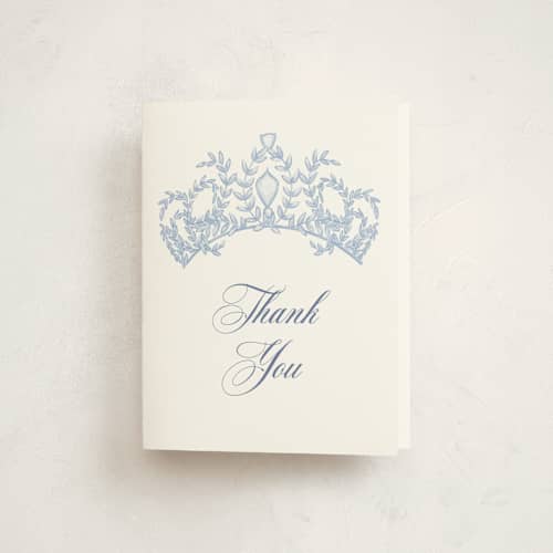 This is a sky kids thank you cards with standard by Lissabeth Anglin called crowned printing on strathmore in standard