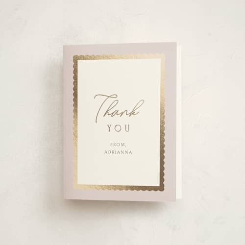 This is a lilac sweet sixteen birthday party invitations with foil pressed by Angela Thompson called sweet frame printing on strathmore in standard