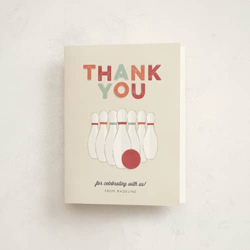 This is a sweet potato kids thank you cards with standard by Bethany Anderson called bowl party printing on strathmore in standard