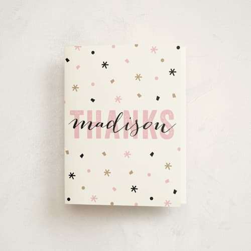 This is a north star kids thank you cards with standard by Dennis Smith called confetti printing on strathmore in standard