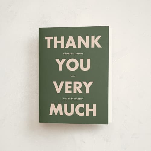 This is a watermelon thank you cards with standard by Heather Schertzer called headline printing on strathmore in standard