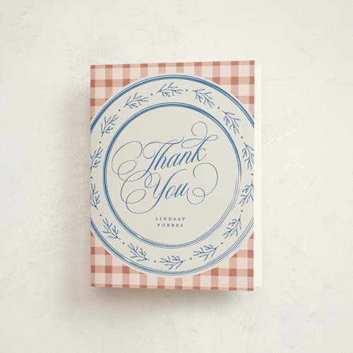 This is a bluebell thank you cards with standard by Olivia Raufman called classic brunch printing on strathmore in standard