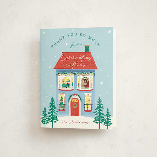 This is a sky thank you cards with standard by Elly called merry house printing on strathmore in standard