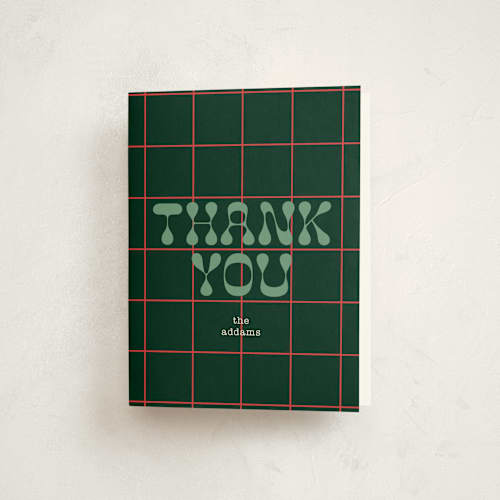 This is a evergreen thank you cards with standard by Baumbirdy called holiday style printing on strathmore in standard