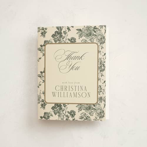 This is a garden thank you cards with standard by Jenna Holcomb called formally printing on strathmore in standard
